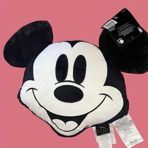 Disney Mickey Mouse Face Plush Pillow Cushion Gift Multicolor 18.5 x 15.6 in